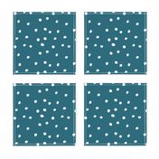 COTTON BALL DOTS Indigo and White 