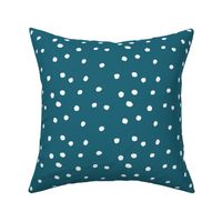 COTTON BALL DOTS Indigo and White 