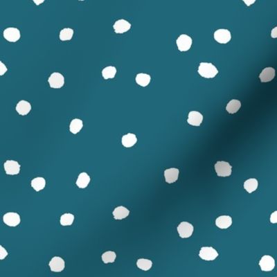 COTTON BALL DOTS Indigo and White 