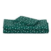 COTTON BALL DOTS Forest Green and White 