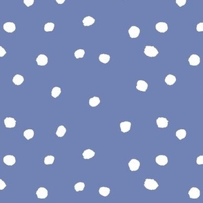 COTTON BALL DOTS French Blue and White 