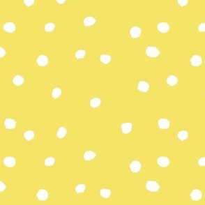 COTTON BALL DOTS Yellow and White 