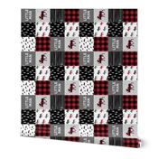 3" small scale (90) - little man patchwork quilt top || buffalo plaid