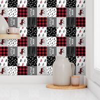 3" small scale (90) - little man patchwork quilt top || buffalo plaid