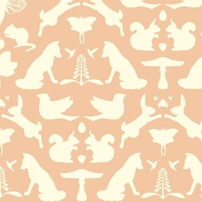 Woodland Damask Peaches and Cream