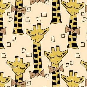 geometric giraffes with bow ties