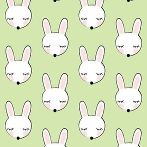 bunny faces on green