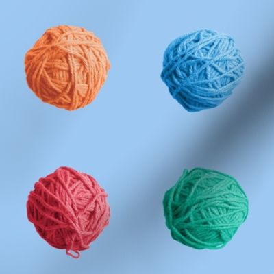 little yarn balls - rainbow