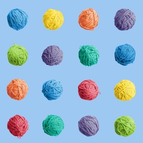 little yarn balls - rainbow