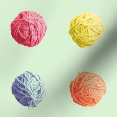 little yarn balls - spring quilt colors