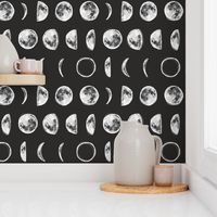 Moon Phases with Outline-Dark Charcoal