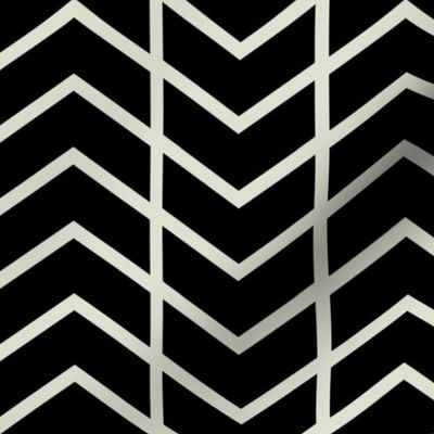 chevron stripe black and champagne