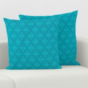 Marrakesh Bohemian Ogee Aqua hearts turquoise summer