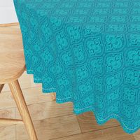 Marrakesh Bohemian Ogee Aqua hearts turquoise summer