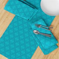 Marrakesh Bohemian Ogee Aqua hearts turquoise summer