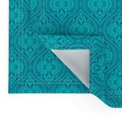 Marrakesh Bohemian Ogee Aqua hearts turquoise summer