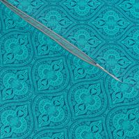 Marrakesh Bohemian Ogee Aqua hearts turquoise summer