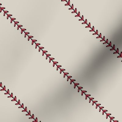 baseball stitch (small scale) - on beige