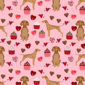 vizsla valentines day love fabric best dogs design - blossom pink