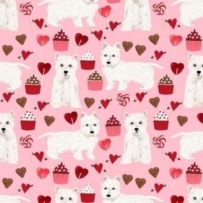 westie valentines day love fabric best dogs design - blossom pink