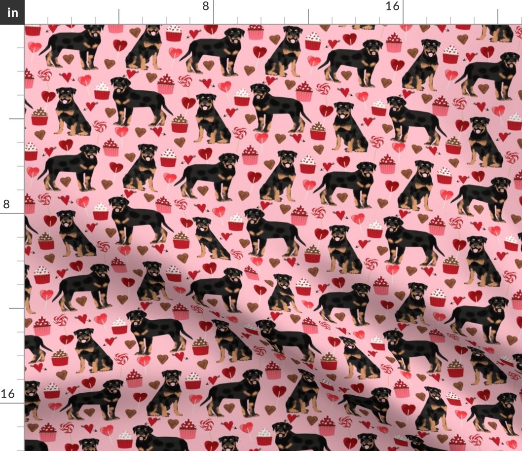 rottweiler valentines fabric dog love fabric best dogs fabric rottweilers