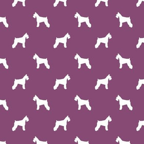 schnauzer silhouette fabric dogs fabric - amethyst