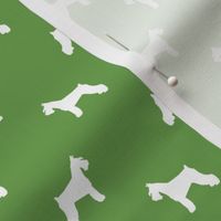 schnauzer silhouette fabric dogs fabric - asparagus