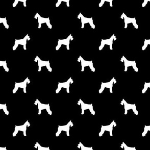 schnauzer silhouette fabric dogs fabric - black