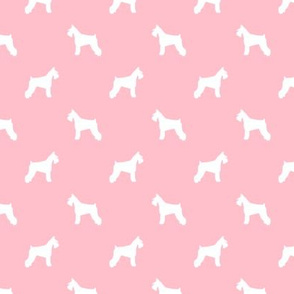schnauzer silhouette fabric dogs fabric - blossom pink