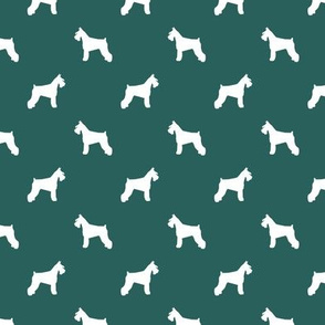 schnauzer silhouette fabric dogs fabric - eden green