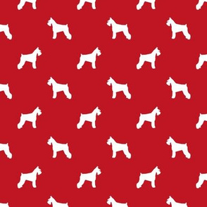 schnauzer silhouette fabric dogs fabric - fire red
