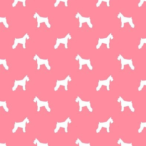 schnauzer silhouette fabric dogs fabric - flamingo pink