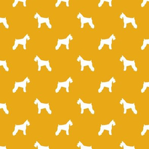 schnauzer silhouette fabric dogs fabric - goldenrod