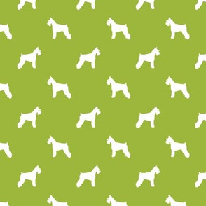 schnauzer silhouette fabric dogs fabric - lime green