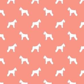 schnauzer silhouette fabric dogs fabric - peach