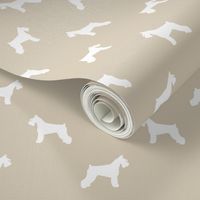 schnauzer silhouette fabric dogs fabric - sand