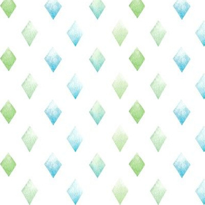 blue and green watercolor diamonds