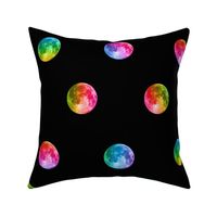 3" rainbow moon polka dots