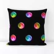 3" rainbow moon polka dots