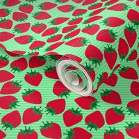 Striped Strawberries on Green