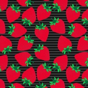 Striped Strawberries on Black