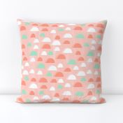 scallop // coral and mint scallop fabric summer spring abstract girls pattern cute nursery design