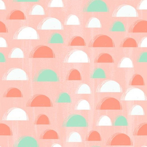 scallop // coral and mint scallop fabric summer spring abstract girls pattern cute nursery design