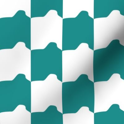 Teal and White Rounded Check