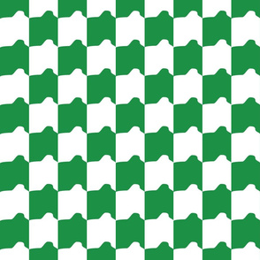 Green and White Rounded Check