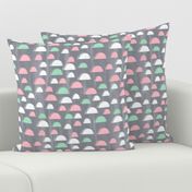 scallops // pink mint and grey scallop nursery baby abstract fabric cute design