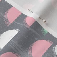 scallops // pink mint and grey scallop nursery baby abstract fabric cute design