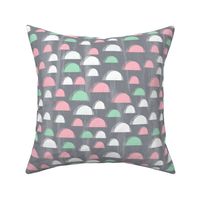 scallops // pink mint and grey scallop nursery baby abstract fabric cute design