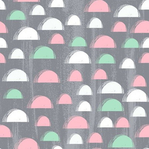 scallops // pink mint and grey scallop nursery baby abstract fabric cute design