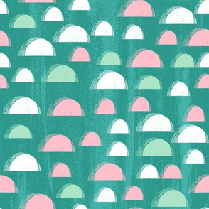 scallop // spring summer bright tropical abstract design pink mint and turquoise girls summer fabric